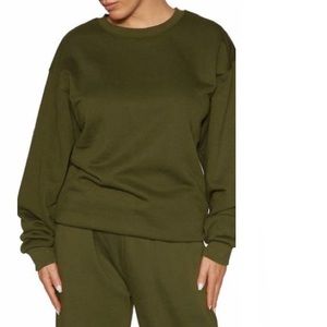 Naked Wardrobe Olive Green Crewneck Sweatshirt